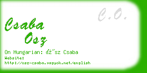 csaba osz business card